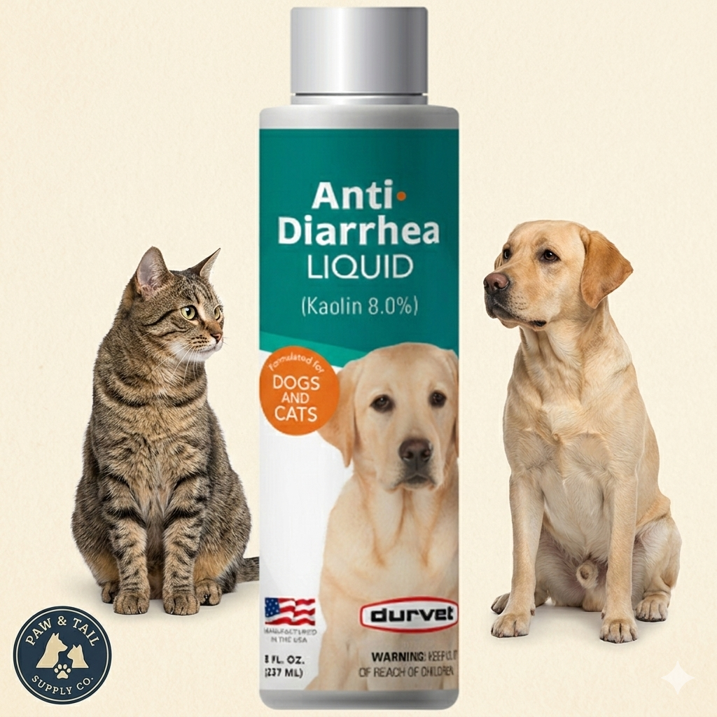 Durvet Kaolin Cairan Anti-Diare 8 ons. Dukungan Elektrolit Anjing & Kucing