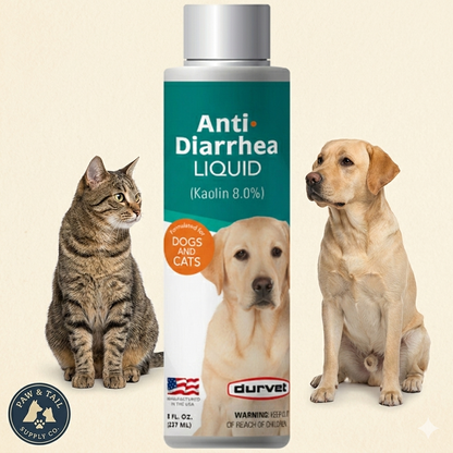 Durvet Kaolin Cairan Anti-Diare 8 ons. Dukungan Elektrolit Anjing & Kucing