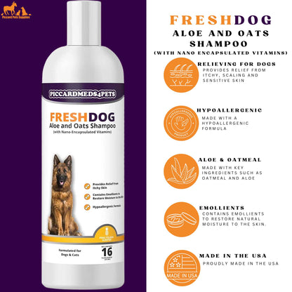 Sampo Anjing Piccardmeds4pets Aloe Oats 16oz + Sarung Tangan Grooming HandsOn Ukuran S Kit Lengkap