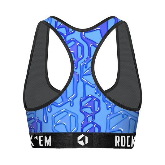 Women's Sports Bra - Hex Drip (Cobalt)