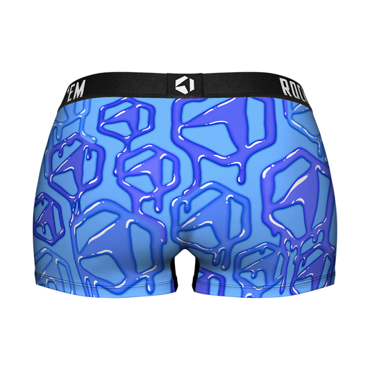 Women's Boy Shorts - Hex Drip (Cobalt)