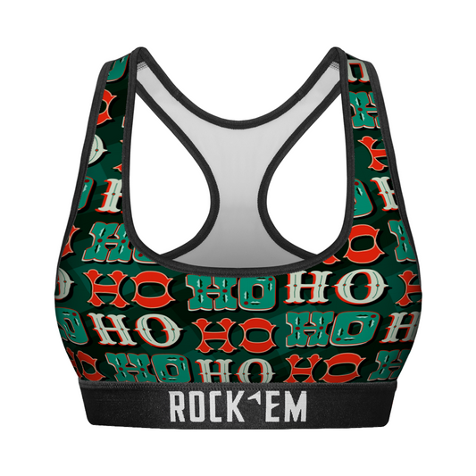 Women's Sports Bra - Ho Ho Ho Pattern