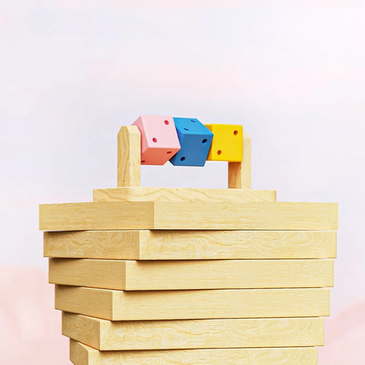 1PC Hamster Chew Toy Wood Platform Grinding Teeth Toys Exercise Intelligence Training Colorful Wooden Block for Small Animals