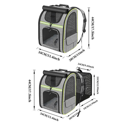 Cat Carrier Backpacks Expandable Cat Backpack with Shade Cover, Breathable Mesh Pet Carrier Backpack Bag for Travel Hiking Campi