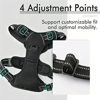 Service Dog Harness Front Clip Heavy Duty Reflective Easy Control Handle for Large Dog Walking，Easy to Control for Small Medium