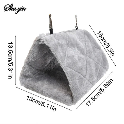 1PC Parrot Triangle Hammock - Pure Color Parrot Parrotlet Winter Warmth Cotton Nest Hanging Cage Hanging Suspension Nest