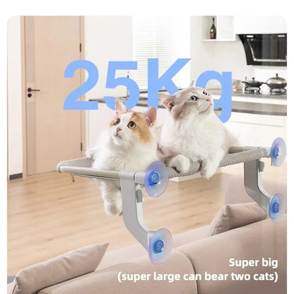 2-in-1 Cat Window Hammock with 4 Suction Cups and Removable Fabrics Cover for Large Cats Cat Perch for Windowsill Bedside Drawer