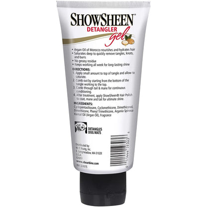 Absorbine ShowSheen Detangler Gel Mane Tail Knots 4 oz.