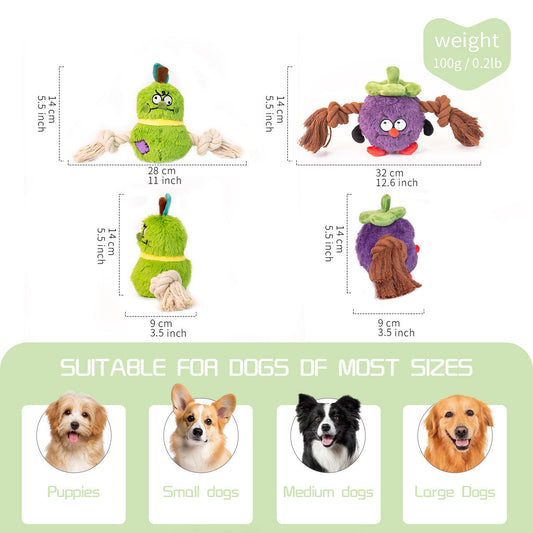 Interactive Dog Toy Plush Rope Knot Tug Of War Game Bb Bite Resistant Molar Tooth Toy