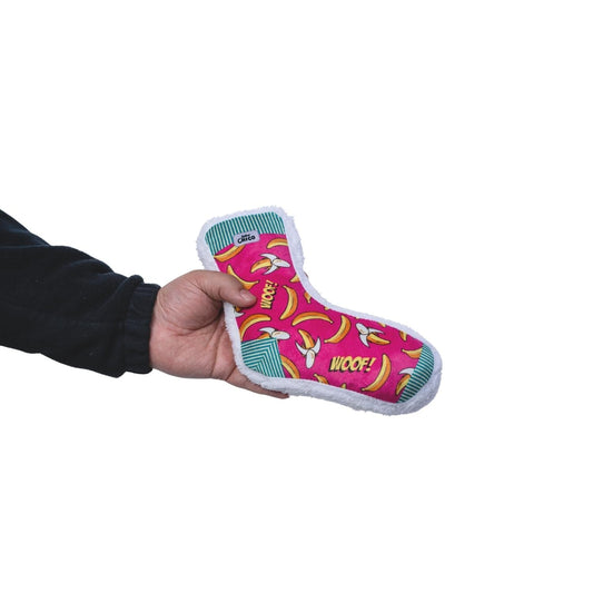 Mainan Anjing Mewah Kaus Kaki Mencicit – Desain Pisang Whimsy Wonders