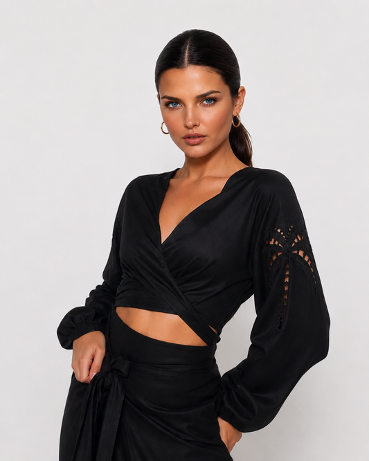 Palm Belle Blouse - Linen