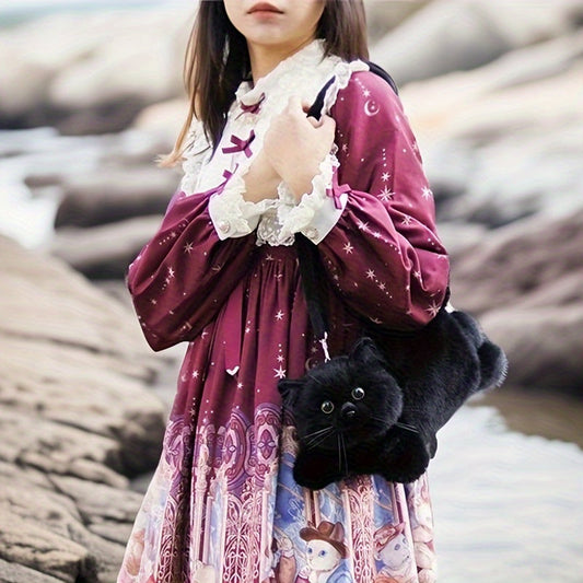 Dompet Boneka Kucing Hitam – Tas Kawaii untuk Anak Perempuan & Remaja