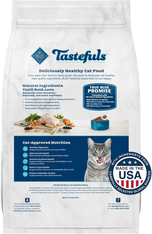 Blue Buffalo Tastefuls Adult Weight Control Chicken & Brown Rice Recipe Makanan Kucing Kering (7lb)