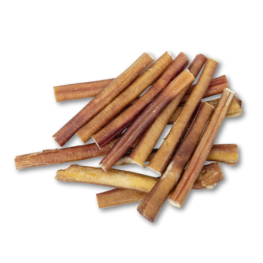 Camilan Anjing Bully Stick Daging Sapi Alami, Kaya Protein & Tahan Lama – Tebal 6 Inci (25 buah/kasus)