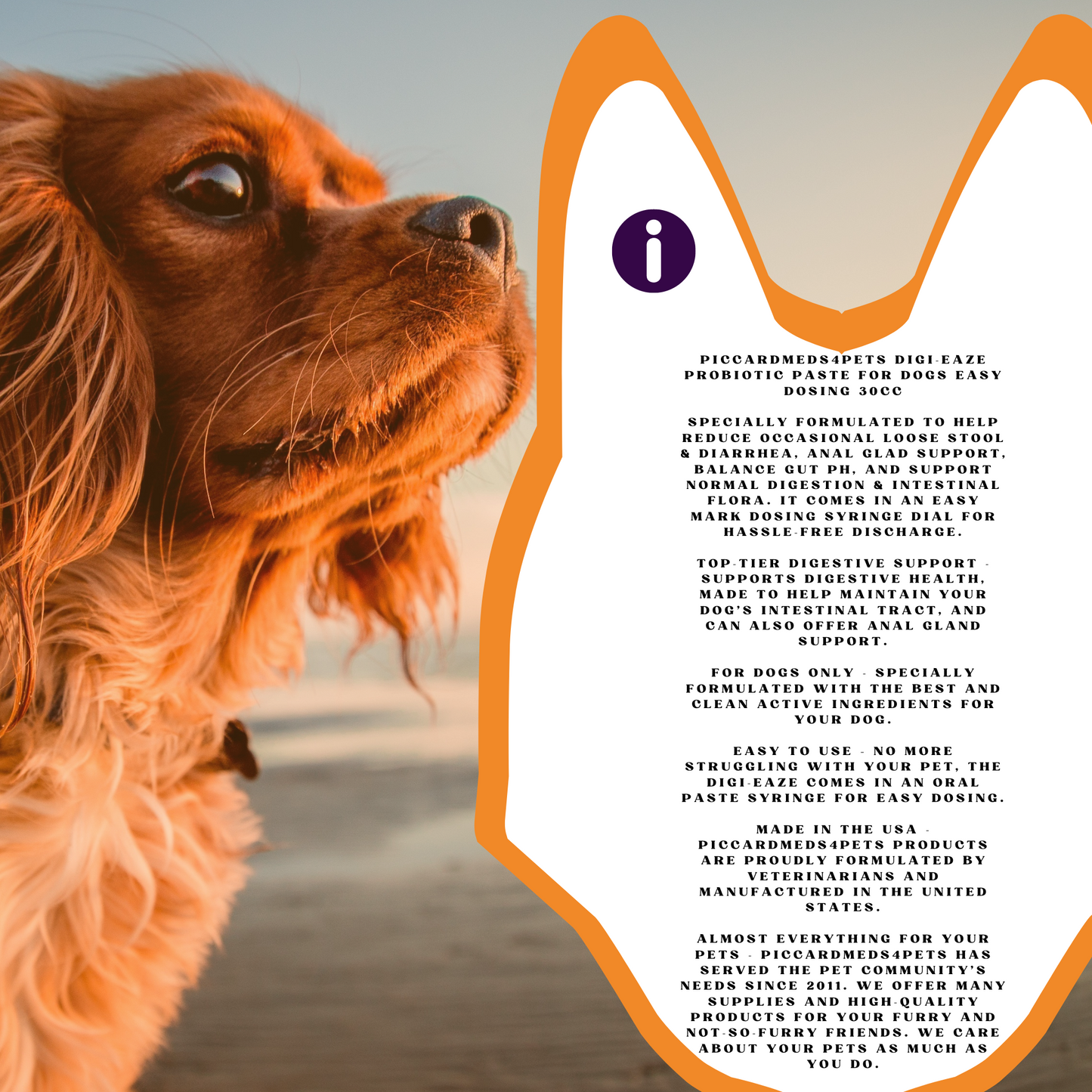 Piccardmeds4pets Digi-Eaze Probiotic Paste untuk Anjing Dosis Mudah 30cc