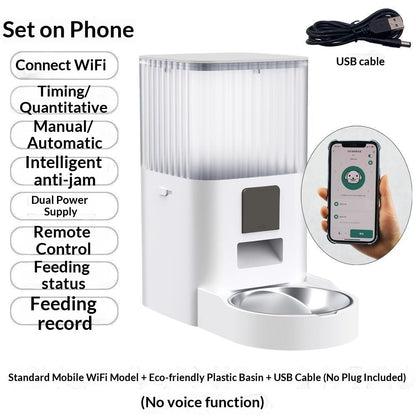 Remote Pet Feeder With Scheduled Feeding And Monitoring Features