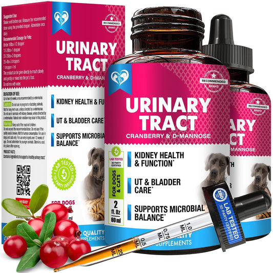 Obat Tetes Perawatan Infeksi Saluran Kemih Kucing & Anjing 60 ml Paket 2 Buah Dukungan Kandung Kemih Cranberry & D-Mannose