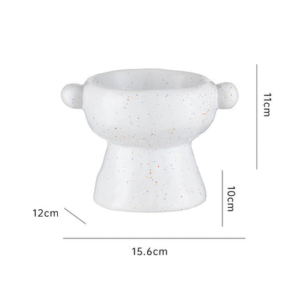 Pet Cat Anti-flip Flat Mouth Ceramic Bowl
