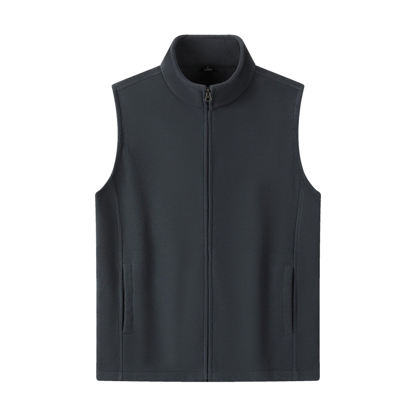Zipper Stand Collar Double-sided Fleece Cardigan Fleece Vest