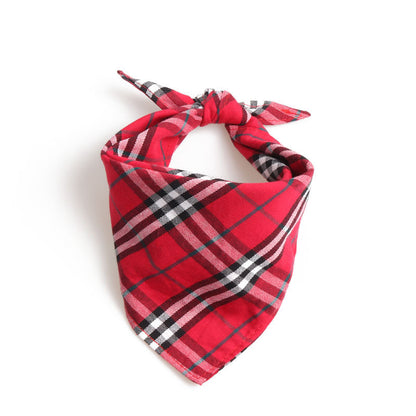 Dog And Cat Plaid Double-layer Thickened Pet Bib For Dogs