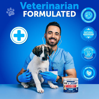 Hemp Hip & Joint Supplement for Dogs 240 Count 2-Pack Glucosamine Chondroitin & MSM