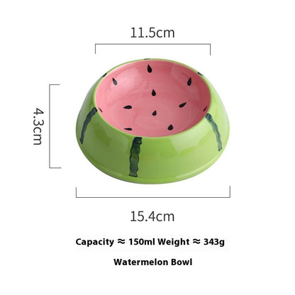Cat Bowl Ceramic Drinking Water Non-slip Anti-tumble