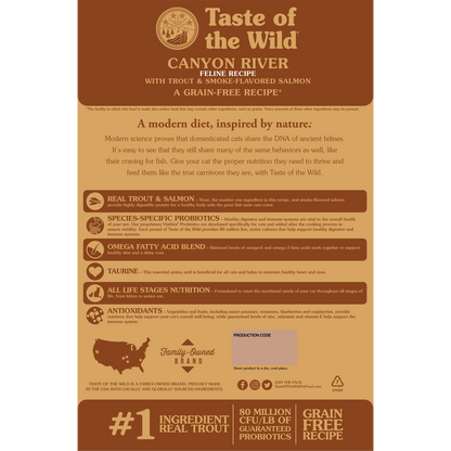 Taste of the Wild Adult Canyon River Trout and Salmon Feline Food (5lb)