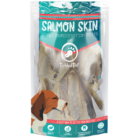 Tickled Pet Kulit Salmon Pipih Camilan Anjing (6oz)