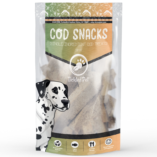 Tickled Pet Makanan Ringan Anjing Ikan Kod Islandia (10oz)