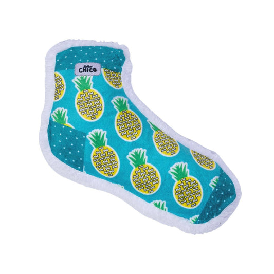 Mainan Anjing Mewah Kaos Kaki Berdecit – Desain Nanas Whimsy Wonders