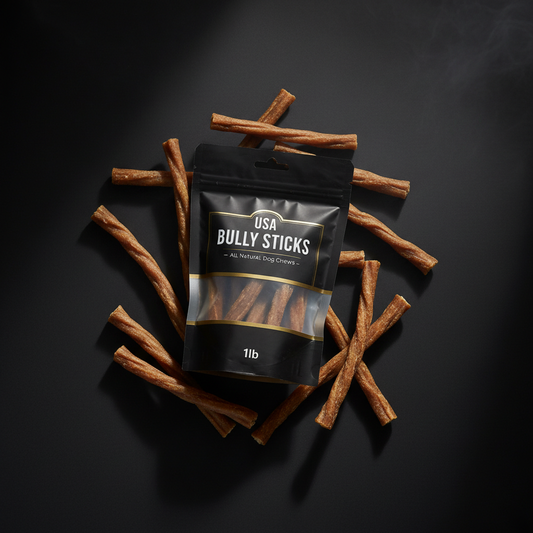 Premium dark background bully sticks