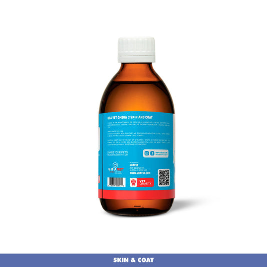 UBAVET Omega-3 Cairan Kesehatan Kulit & Bulu serta Kesejahteraan untuk Anjing & Kucing – 8 fl oz / 237 ml